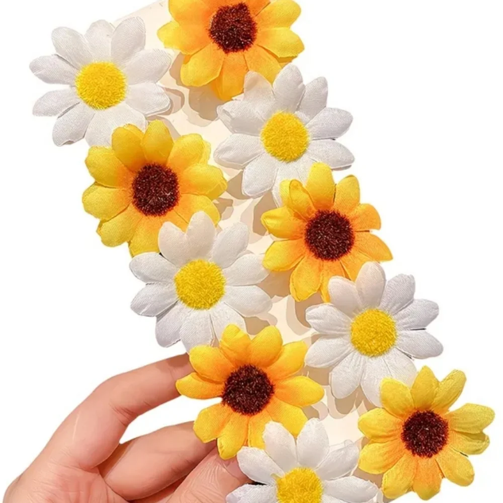 10pcs Hair Clips/Barrettes Set - Yellow & White Flower Clips (OS) NWT!